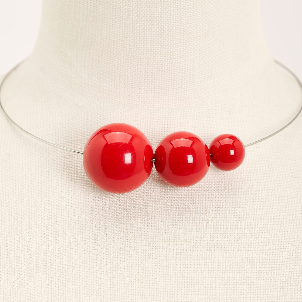 Uno due tre Necklace, red