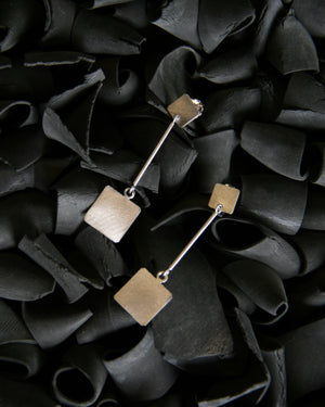 QB earrings long sterling silver