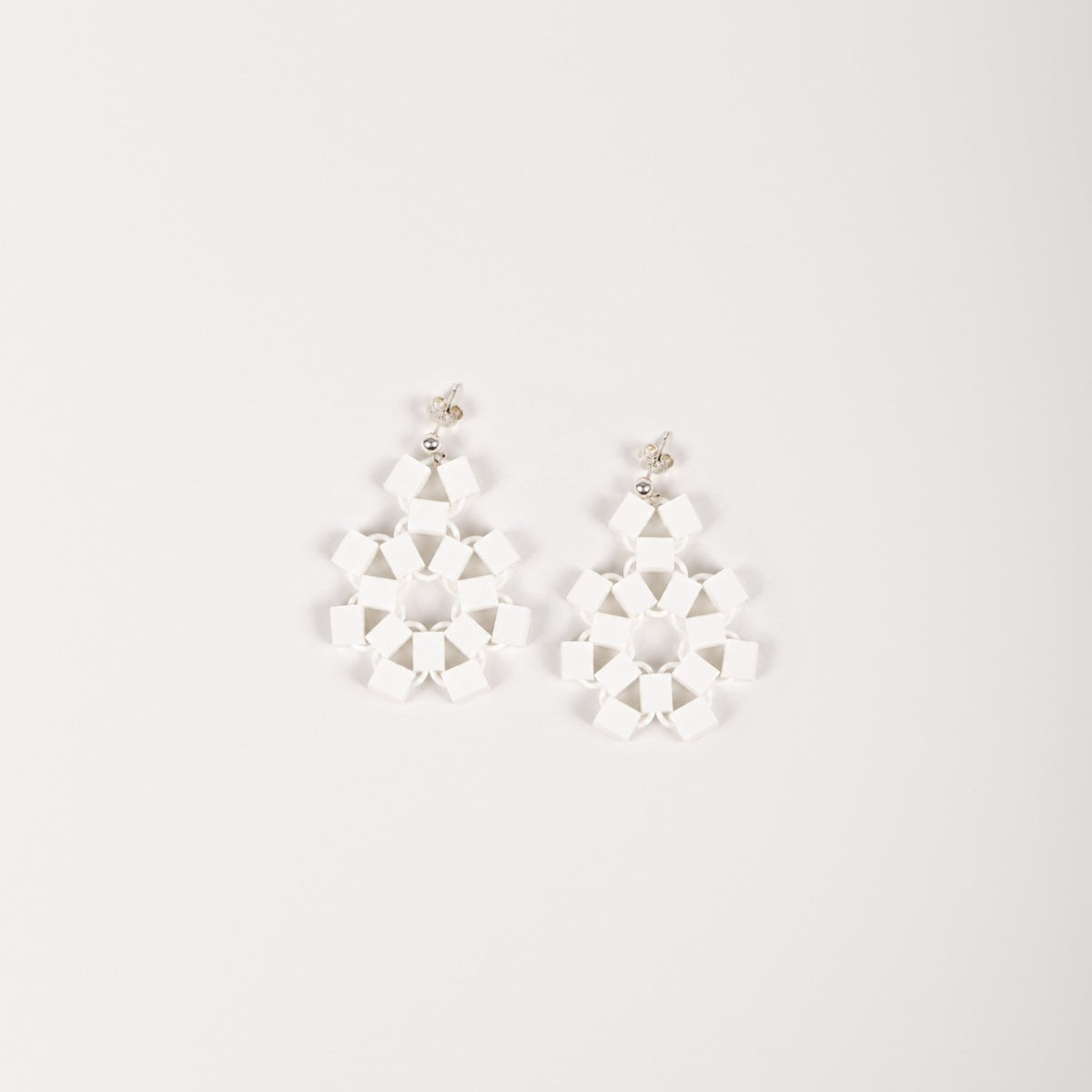 Block Earrings, white