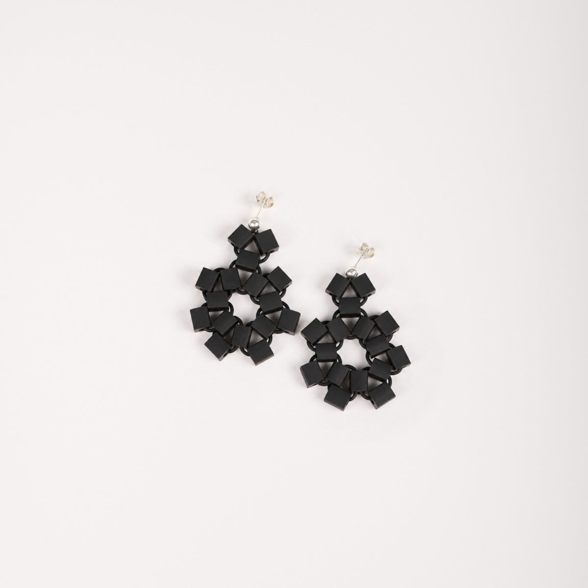 Block Earrings, black