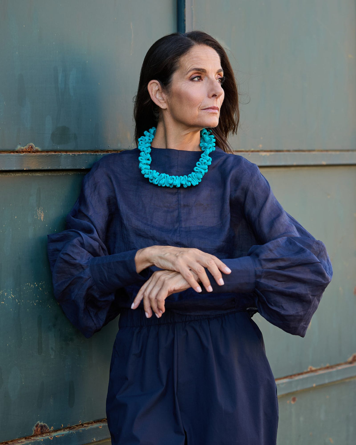 Woman wearing Capri Necklace