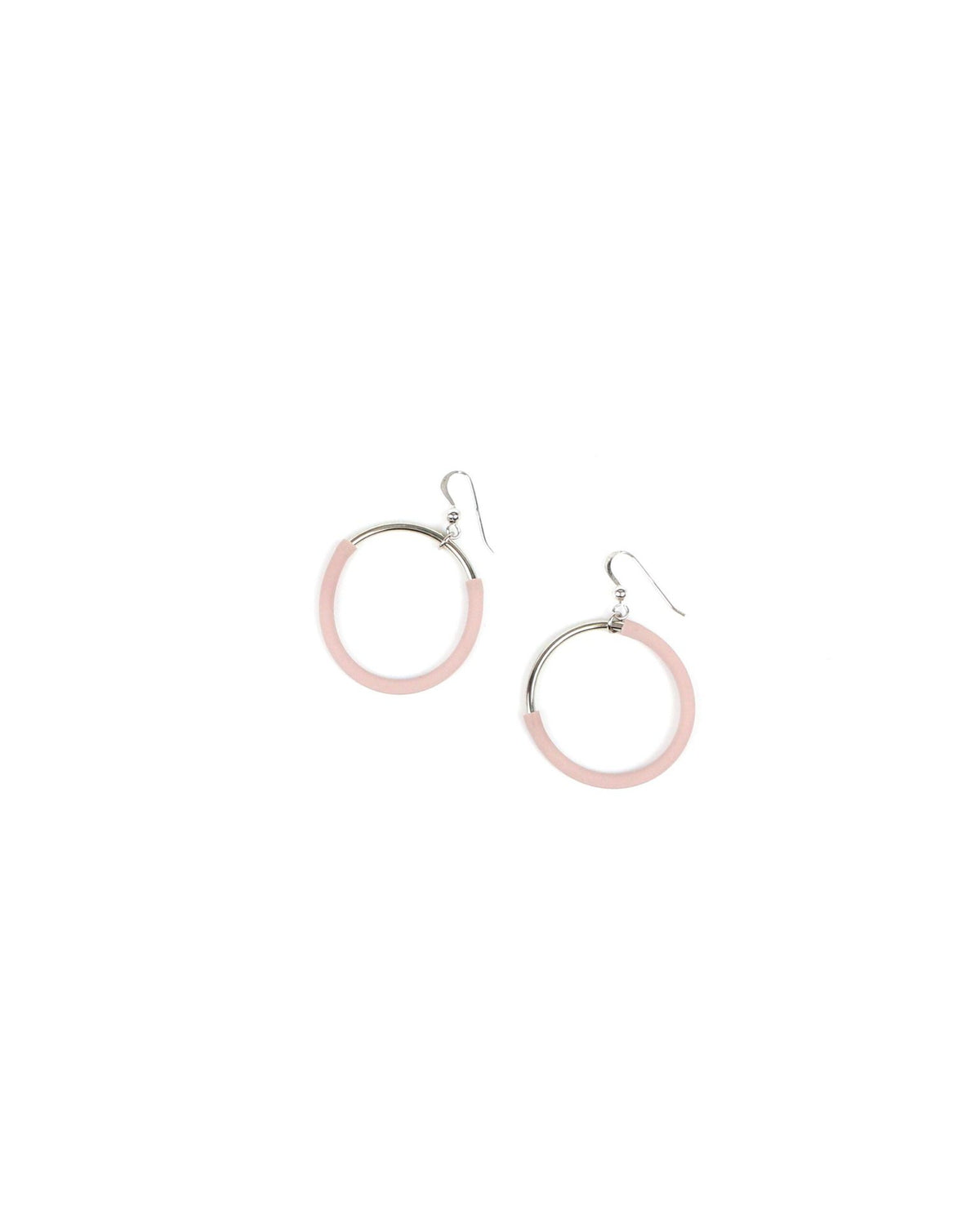Woman wearing Eclissi Rhodium Earrings