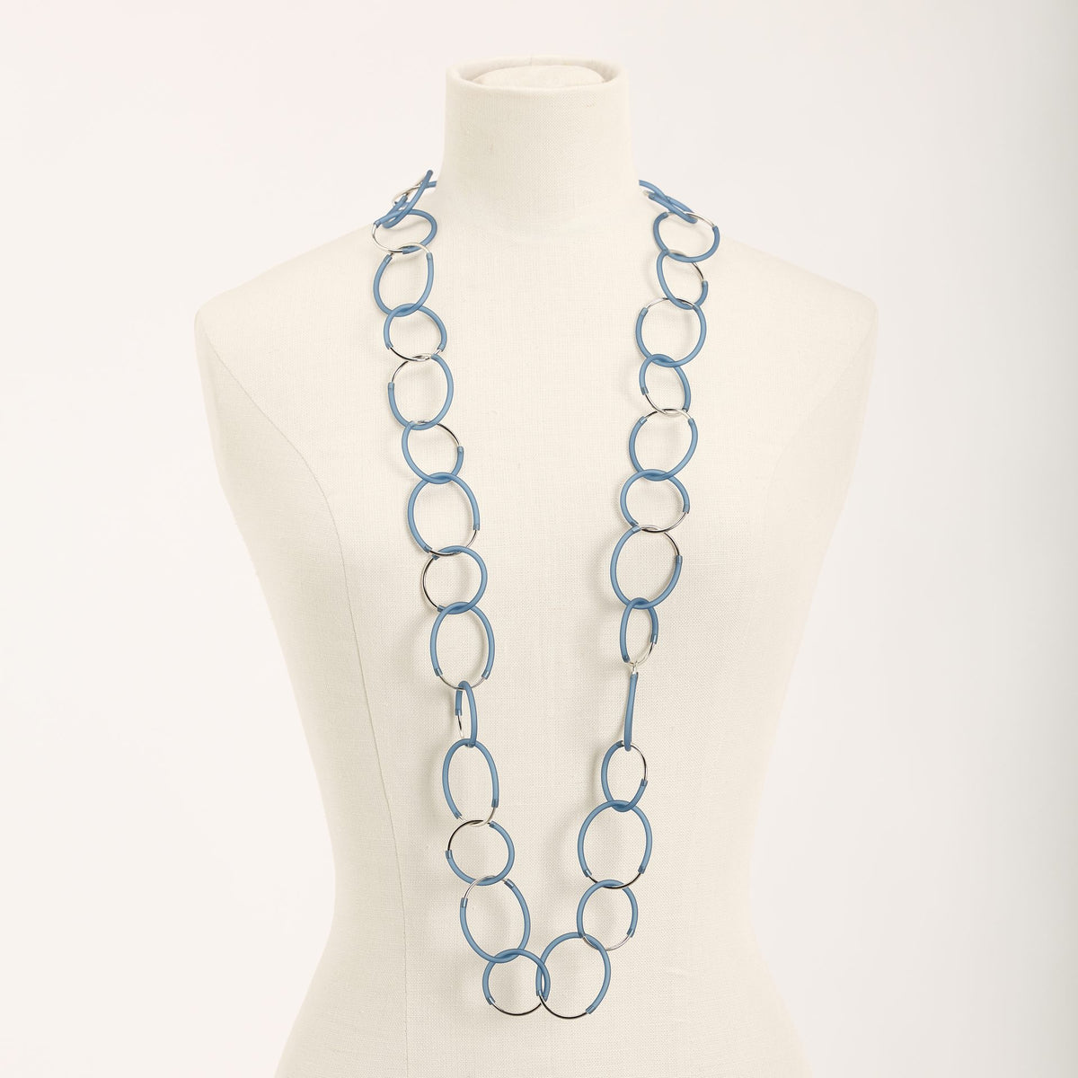 Collana Eclissi Lunga Rodio, blu