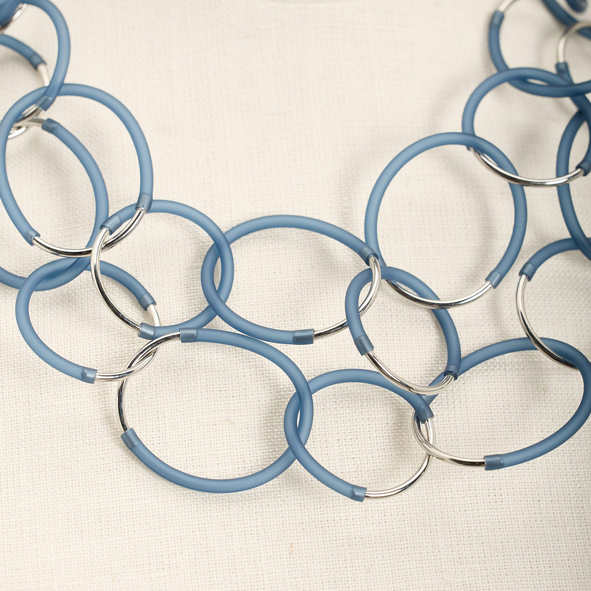 Collana Eclissi Lunga Rodio, blu