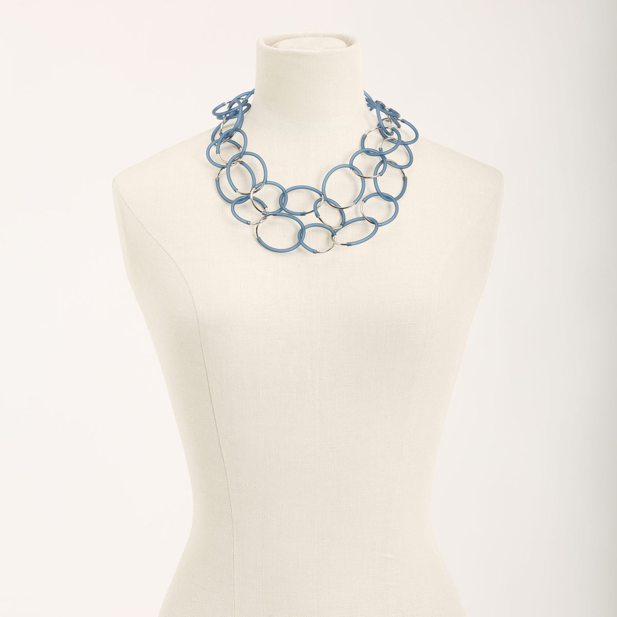 Collana Eclissi Lunga Rodio, blu