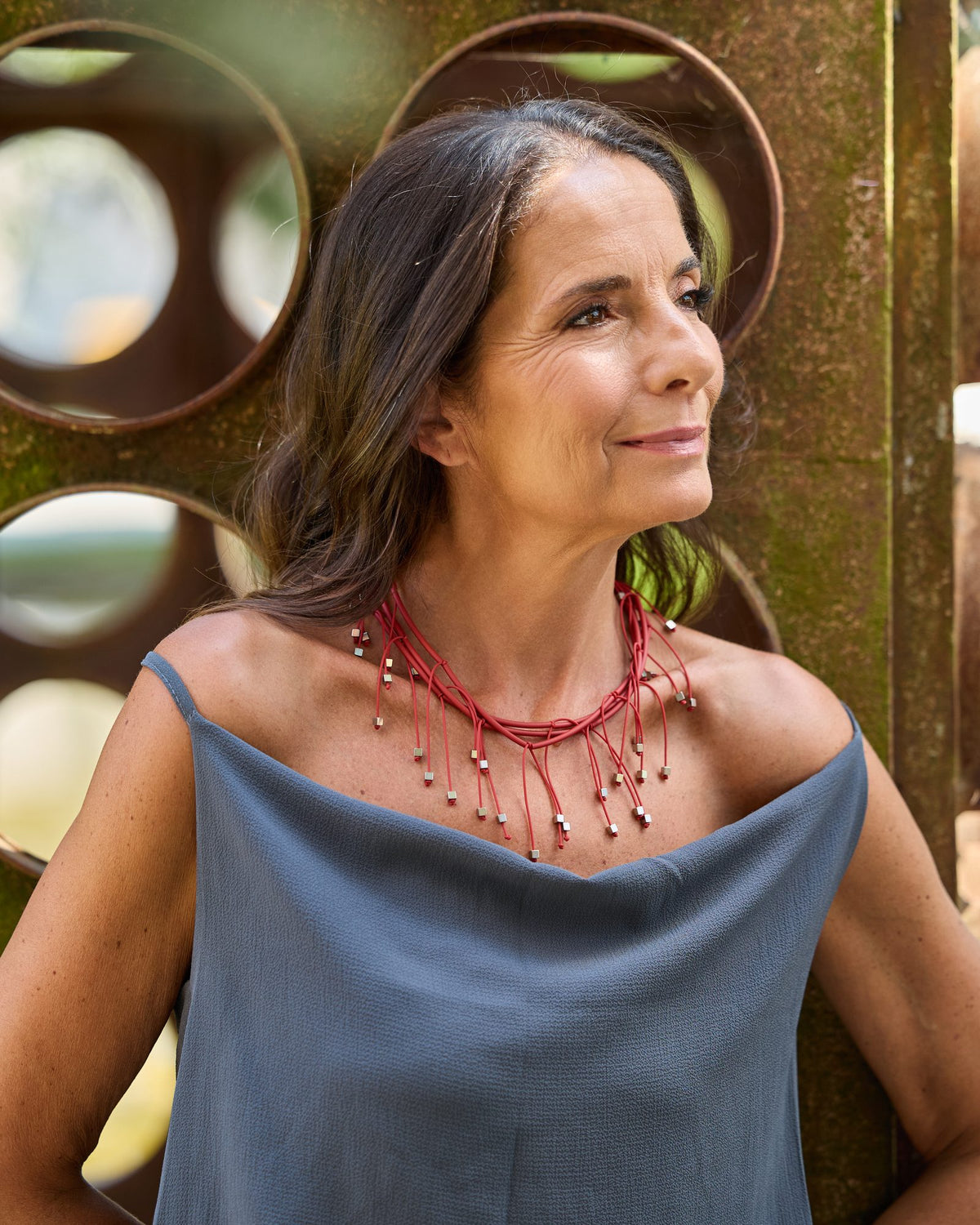 Woman wearing Luce Short Necklace