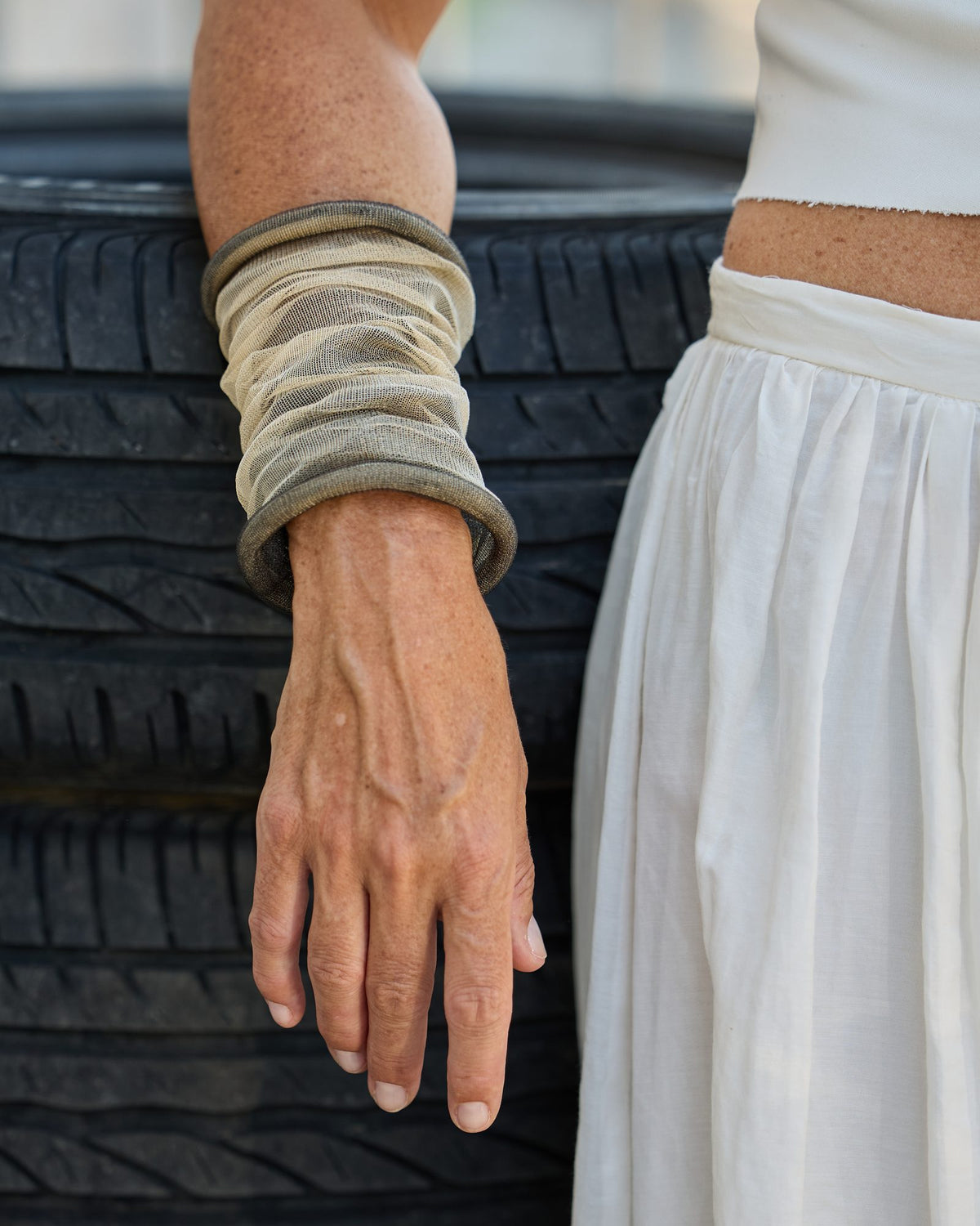 Woman wearing Maya Bracelet