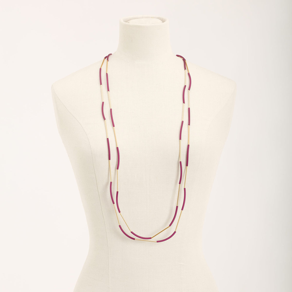 Nerò Gold Necklace, burgundy