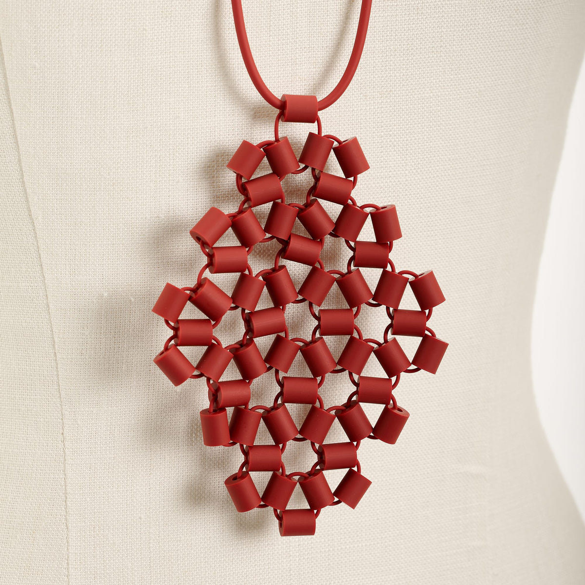 Ross 1 Necklace, pastel red