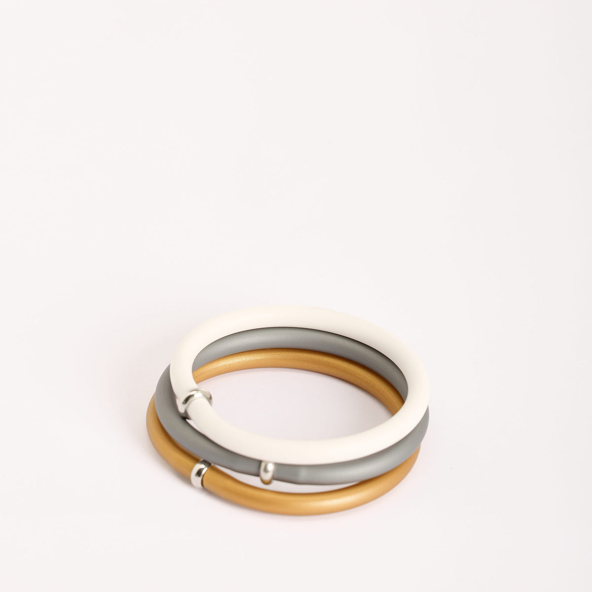 Bracciale Zoe Rubber, oro, bianco e argento