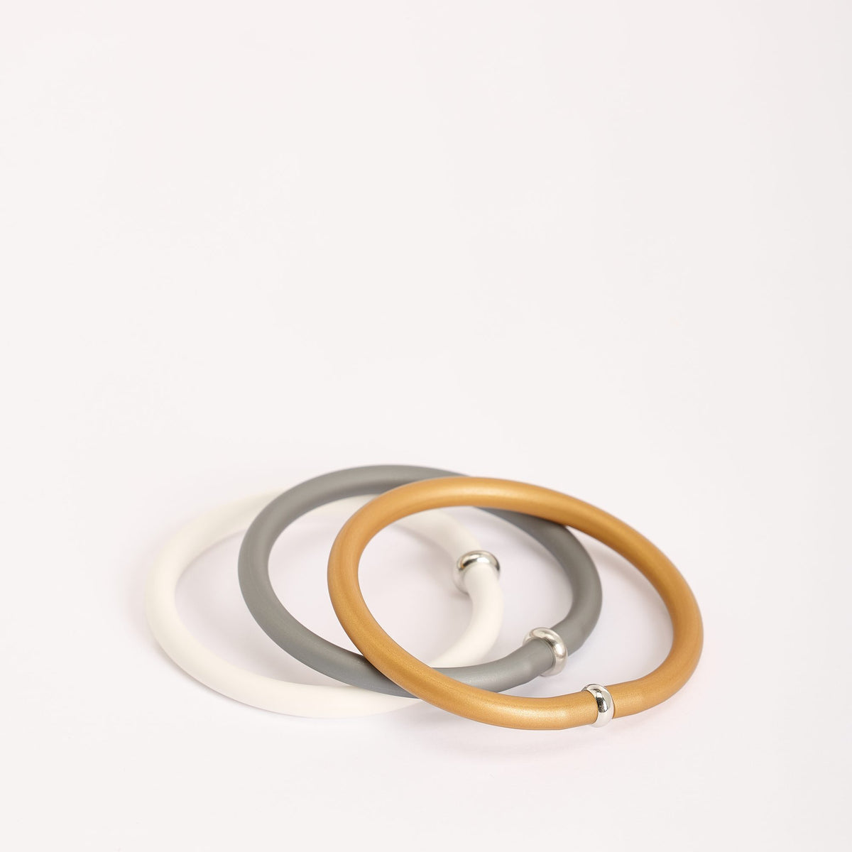 Bracciale Zoe Rubber, oro, bianco e argento