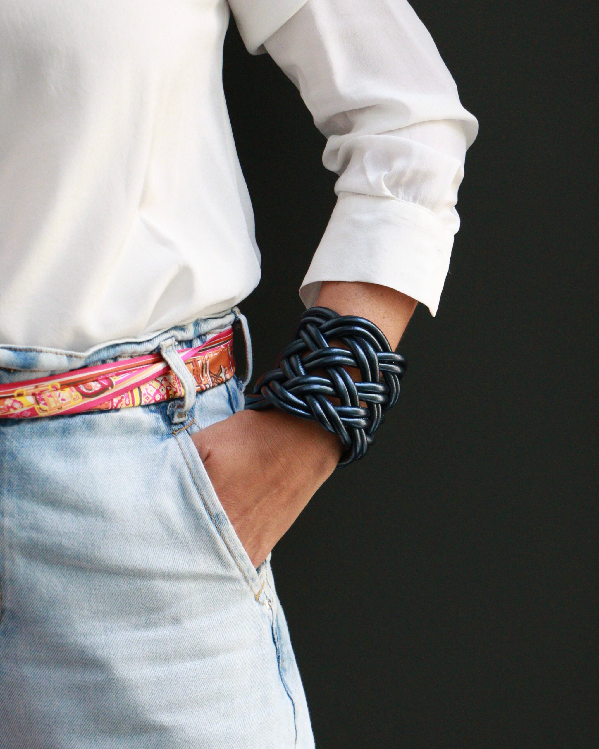 Turbante pelle bracciale