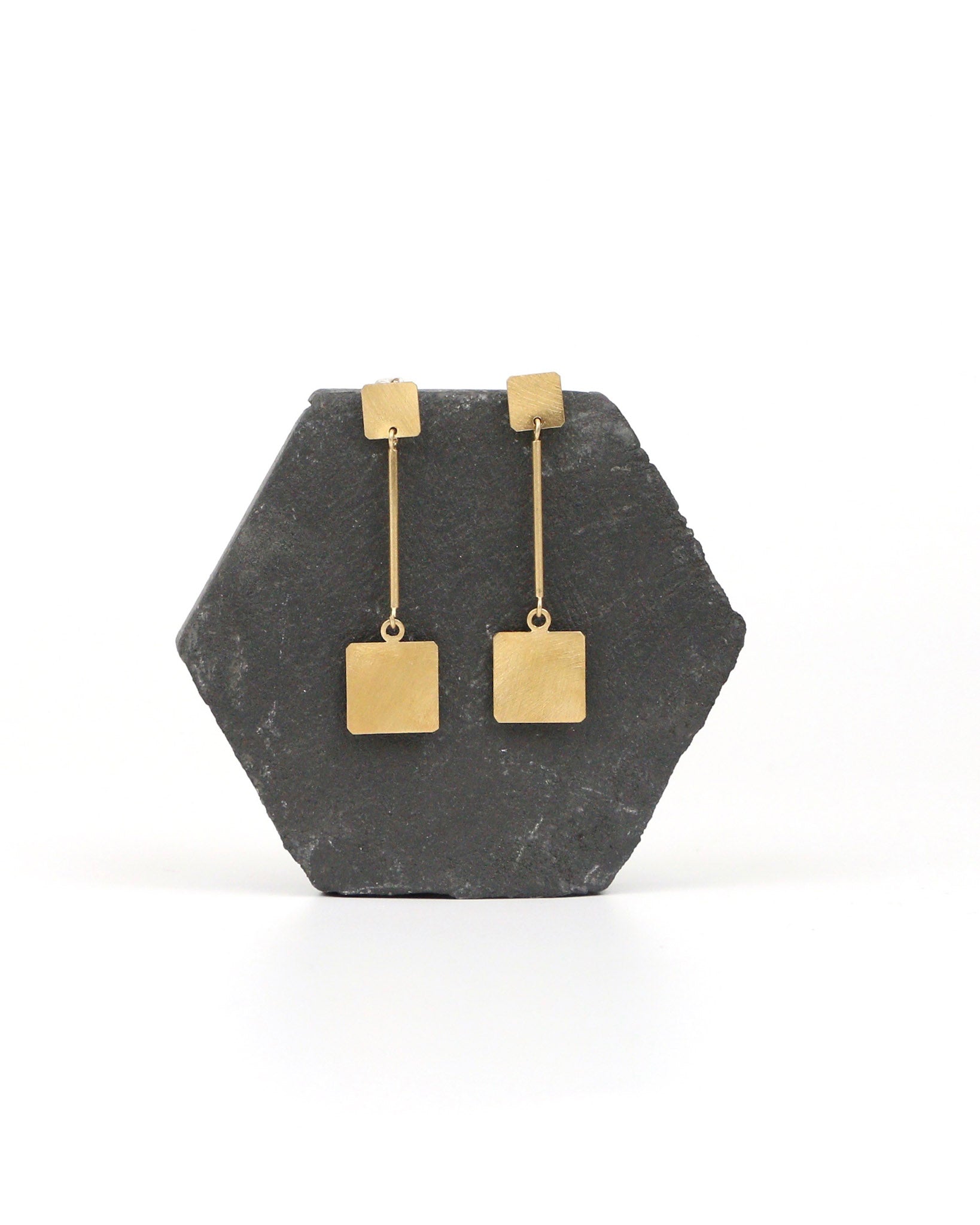 QB earrings long sterling silver