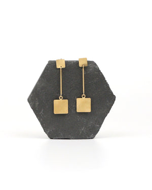 QB earrings long sterling silver