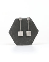 QB earrings long sterling silver