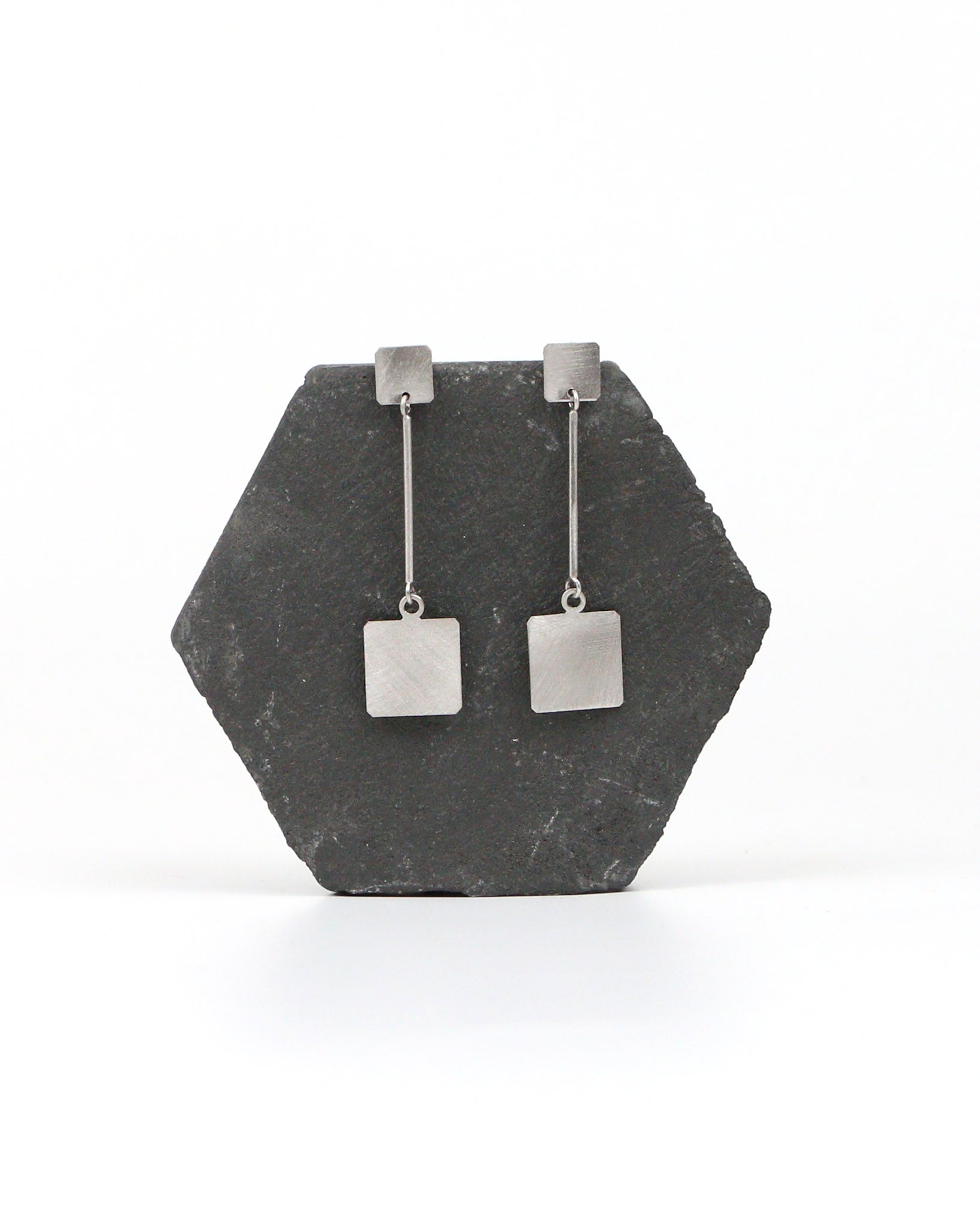 QB earrings long sterling silver