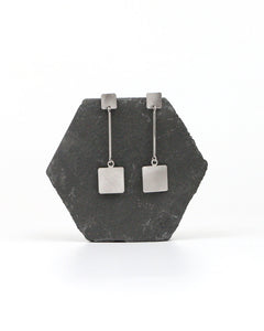 QB earrings long sterling silver
