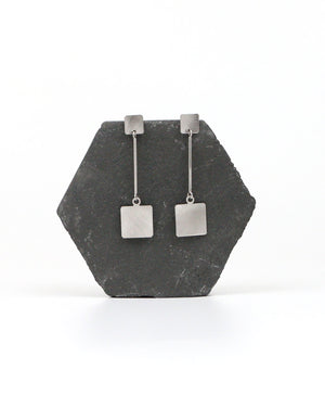 QB earrings long sterling silver