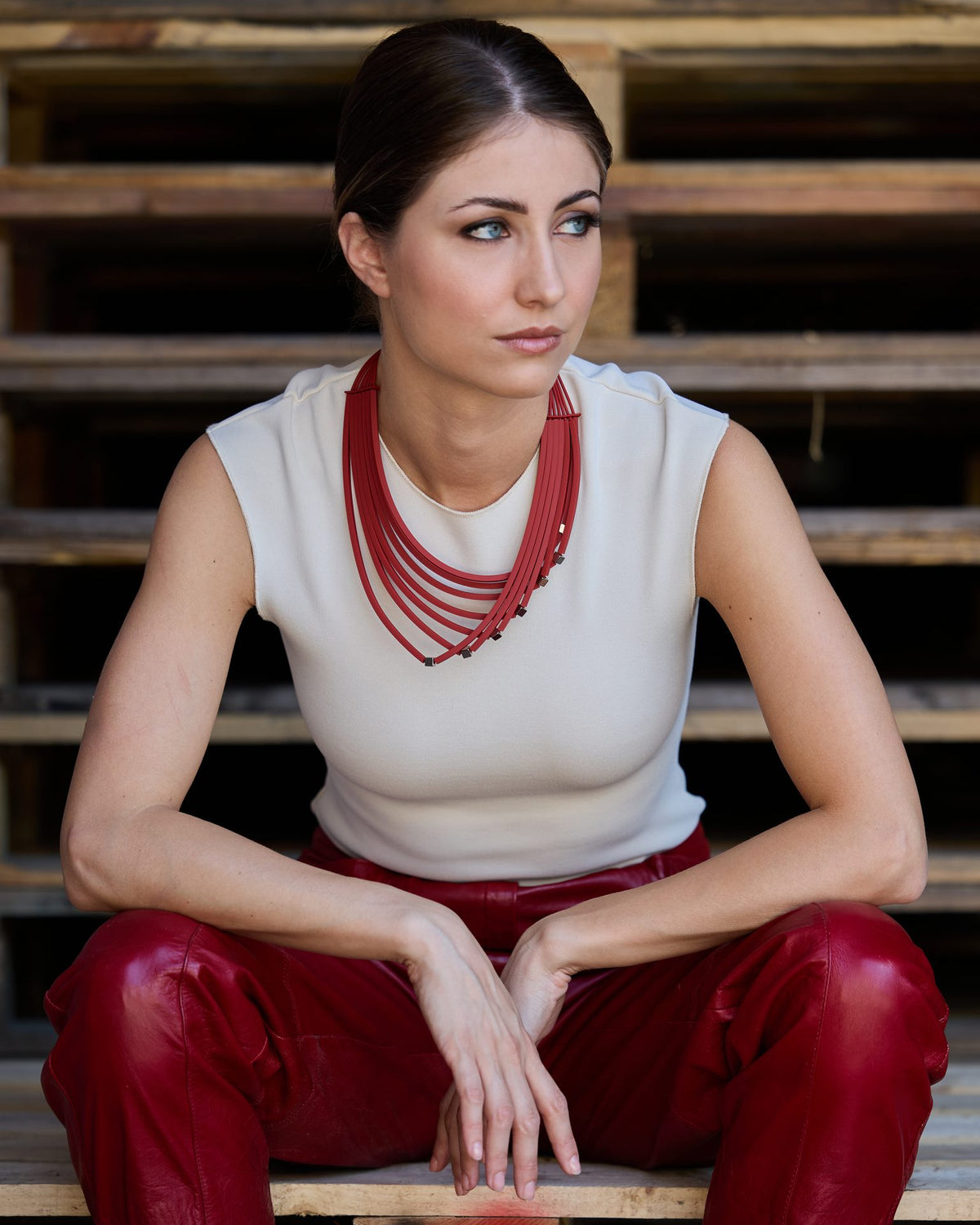 Woman wearing Afrika+ Necklace