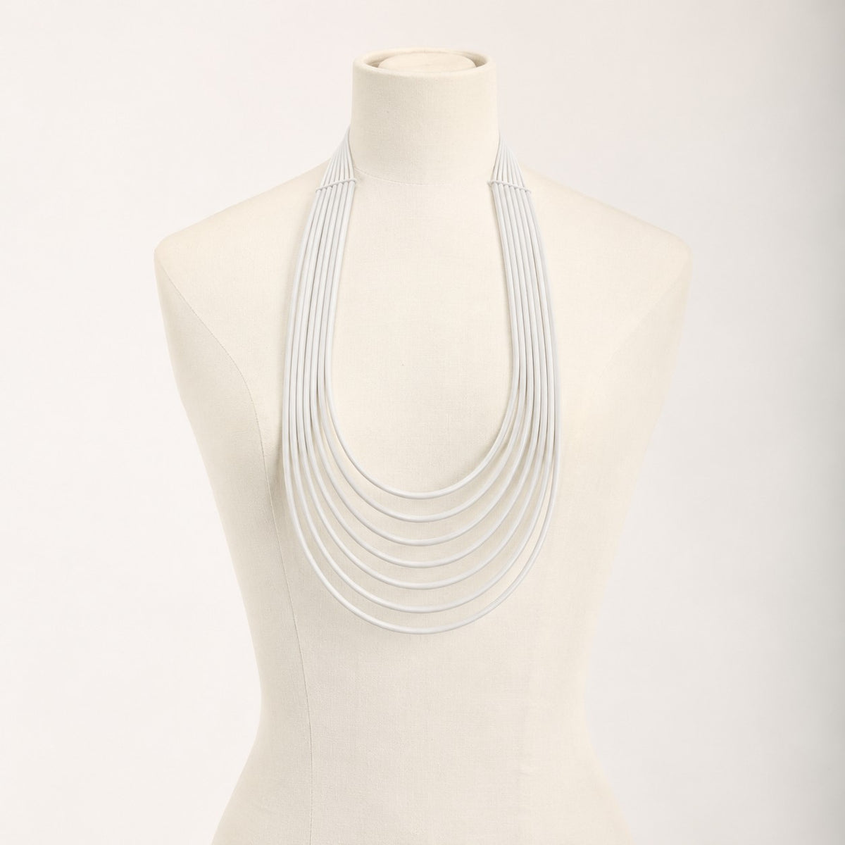 Collana Afrika Round Long, bianco