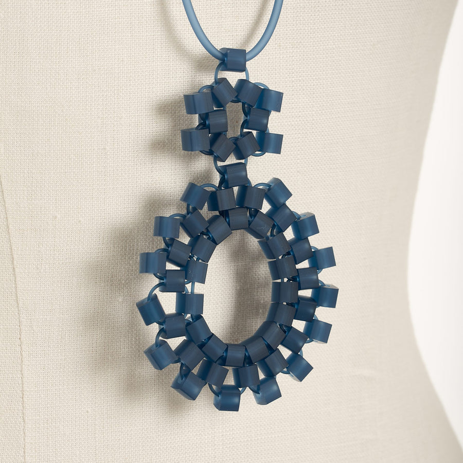 Block 2 Necklace in blue, detail