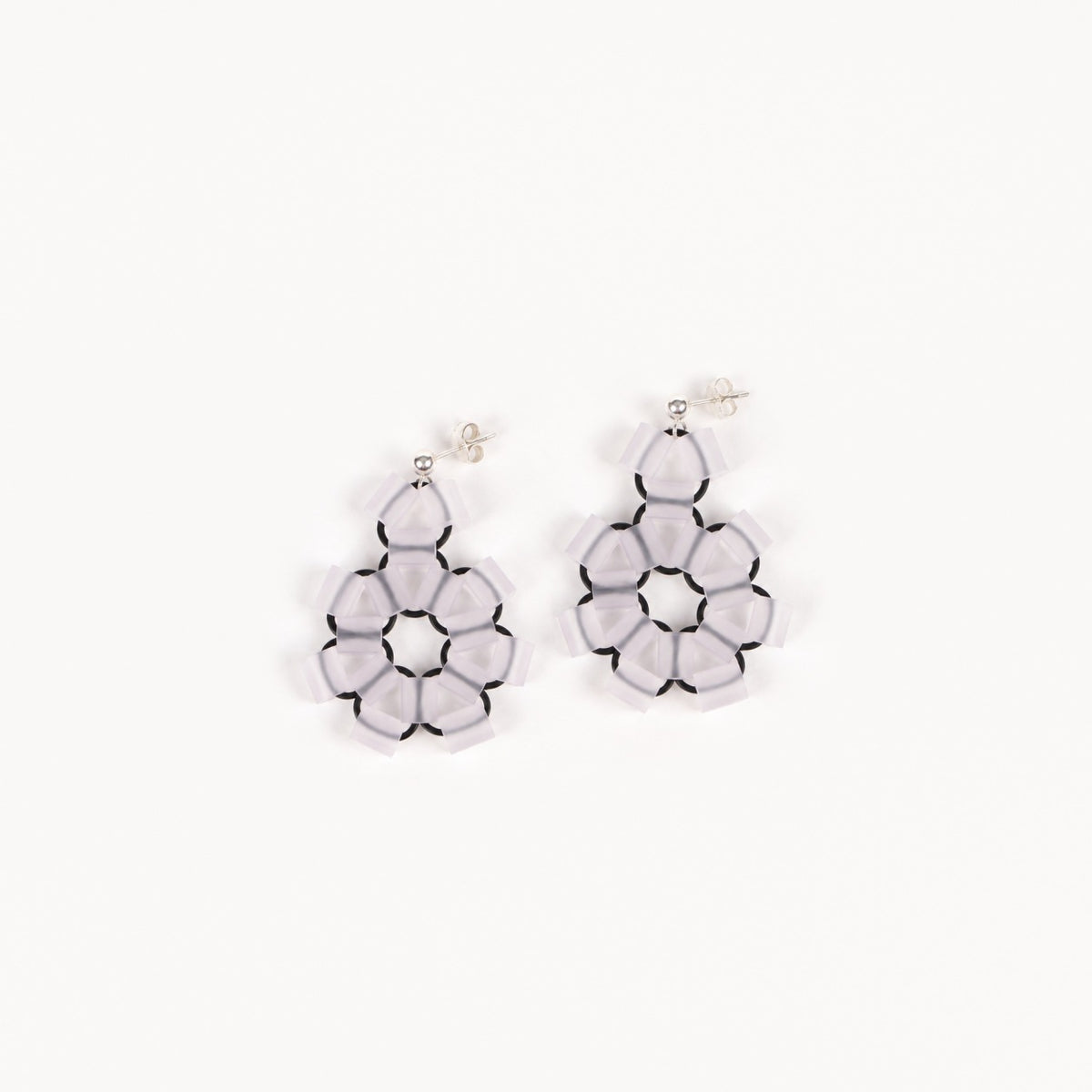 Block Earrings, opaline