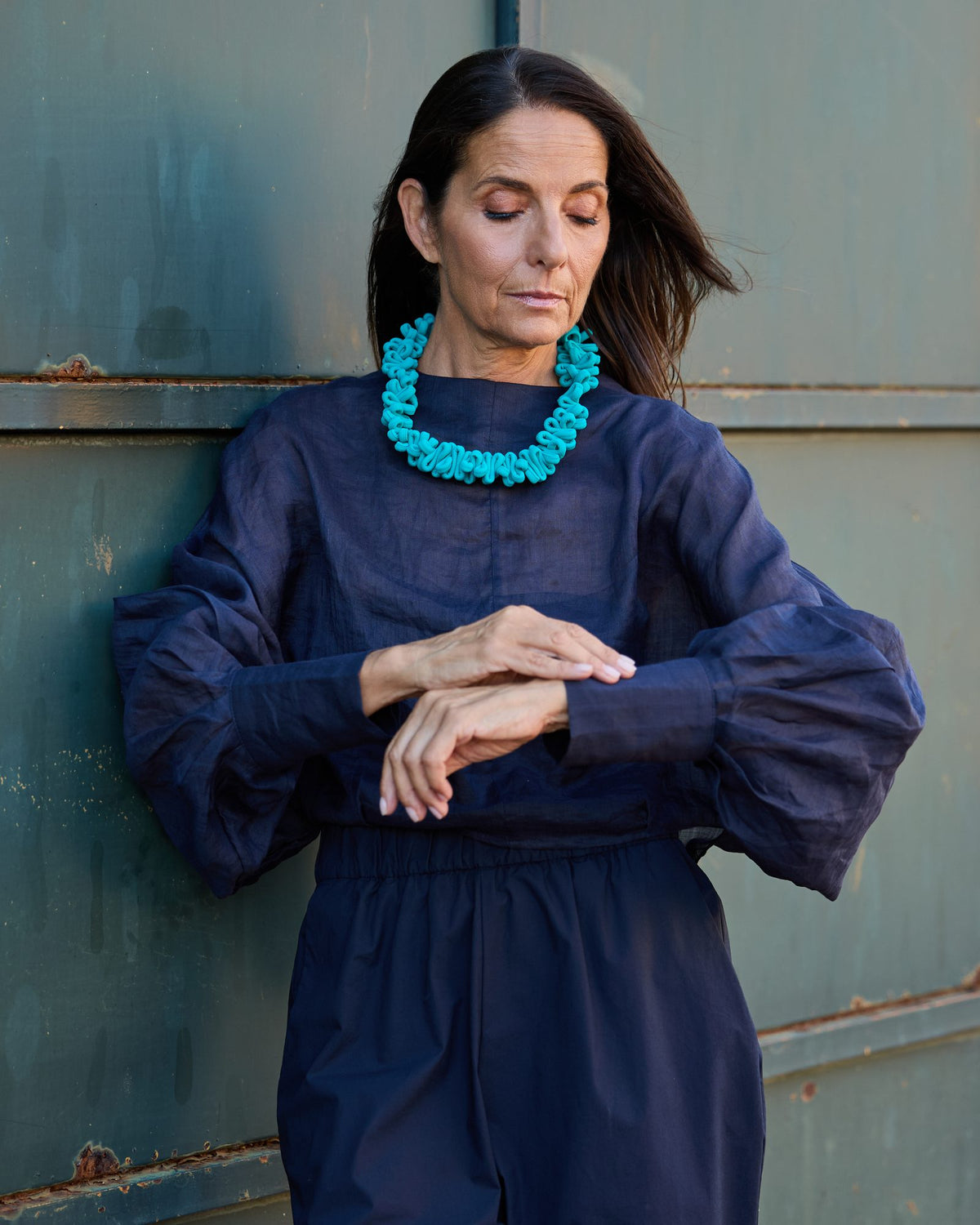 Woman wearing Capri Necklace