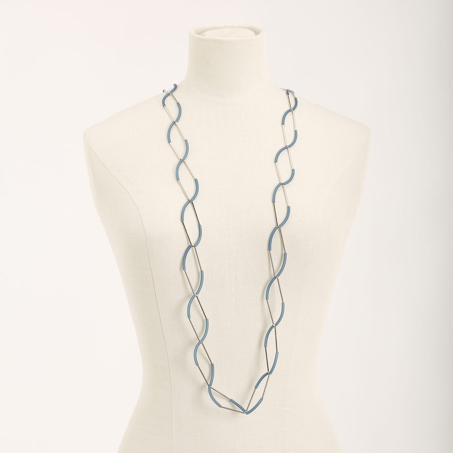 Collana Due a Due Rodio