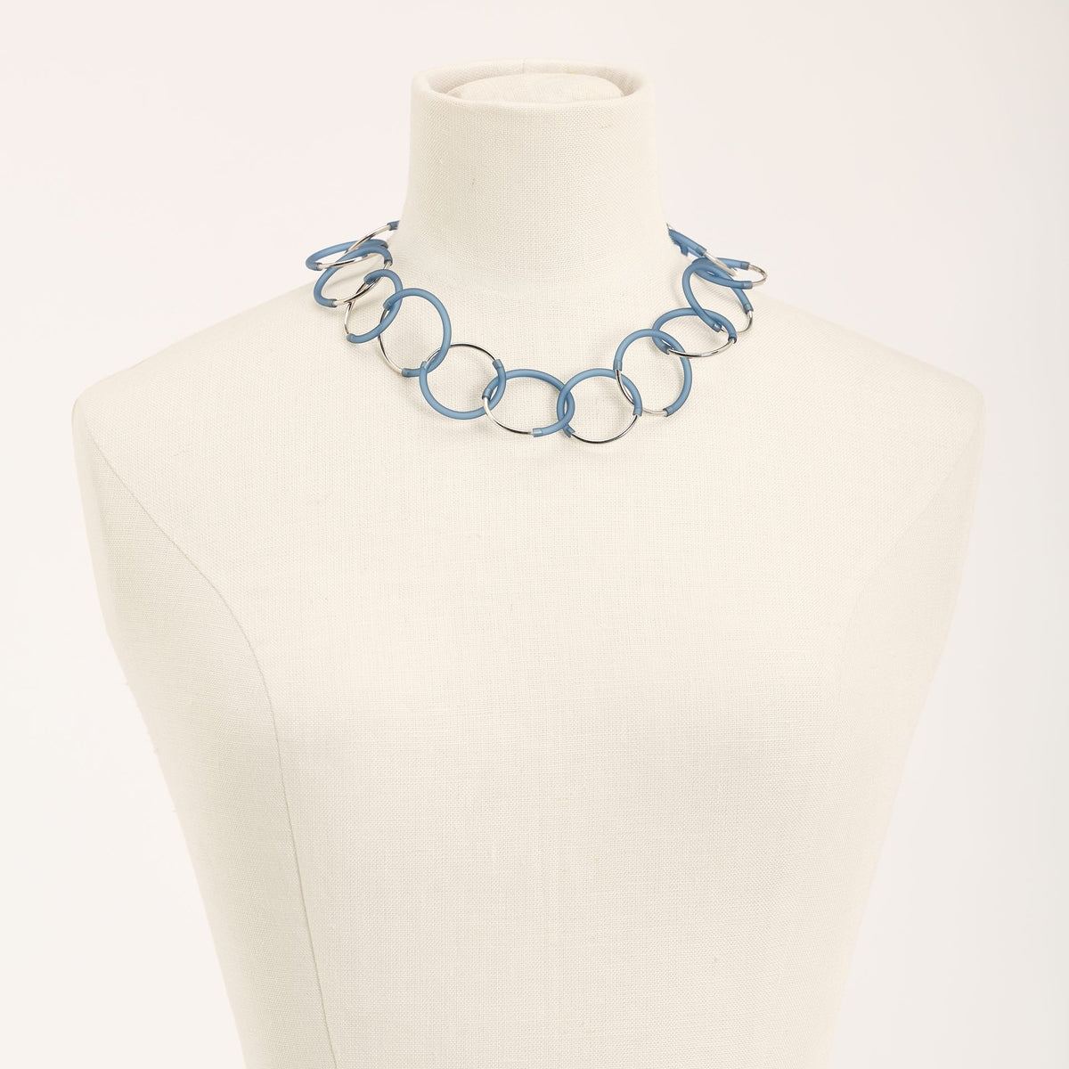 Collana Eclissi Corta Rodio, blu