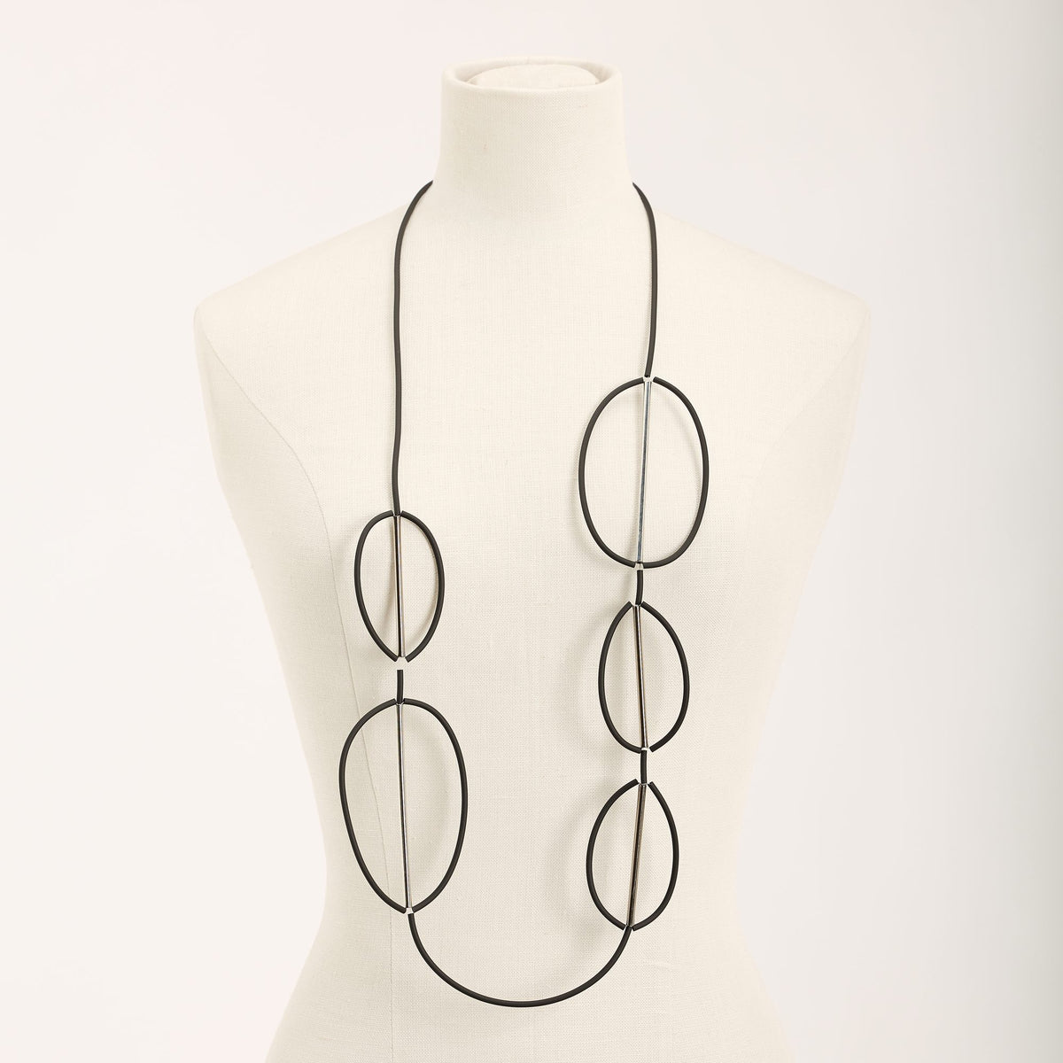 Line Necklace, rhodium