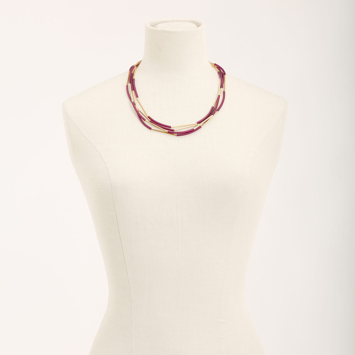 Nerò Gold Necklace, burgundy