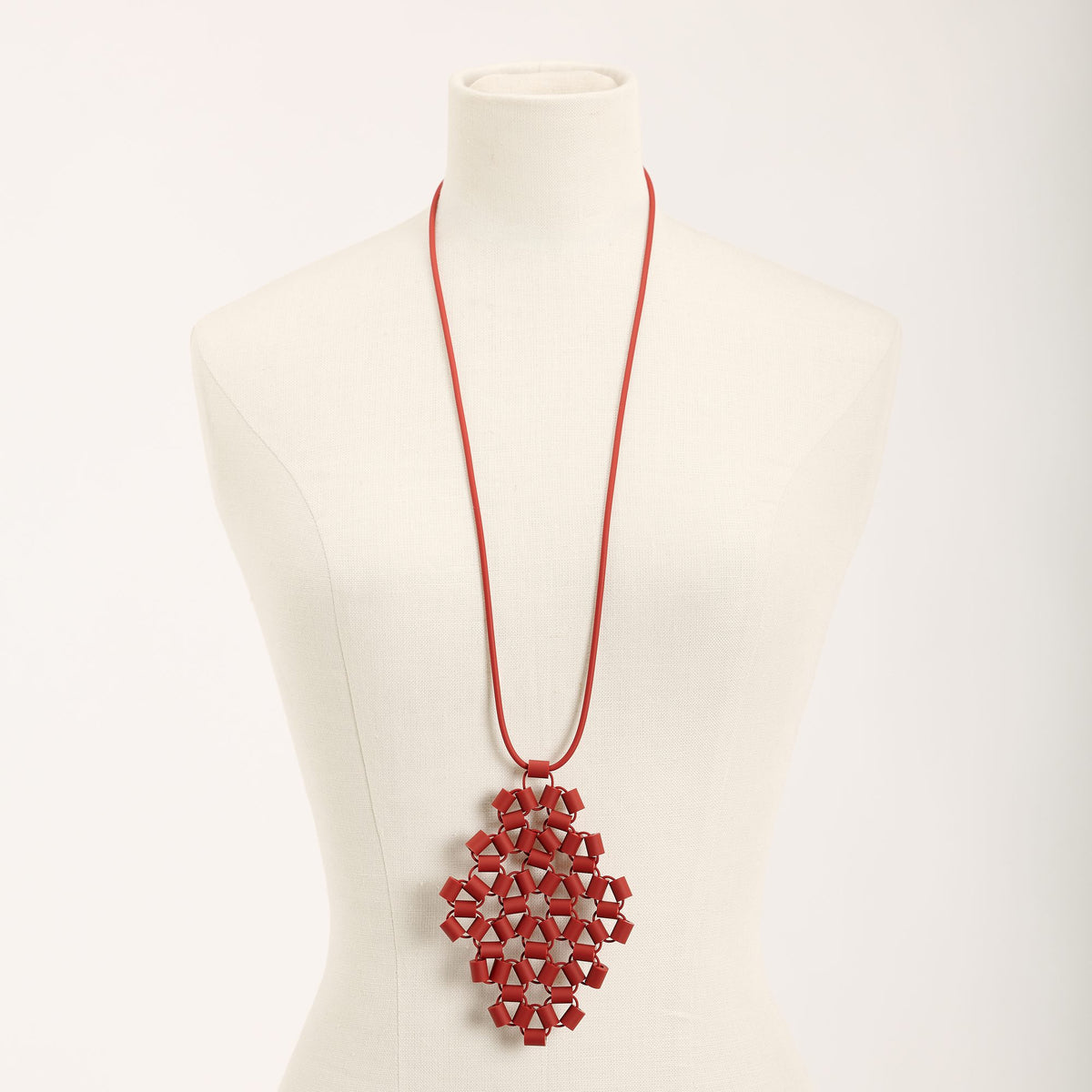Ross 1 Necklace, pastel red