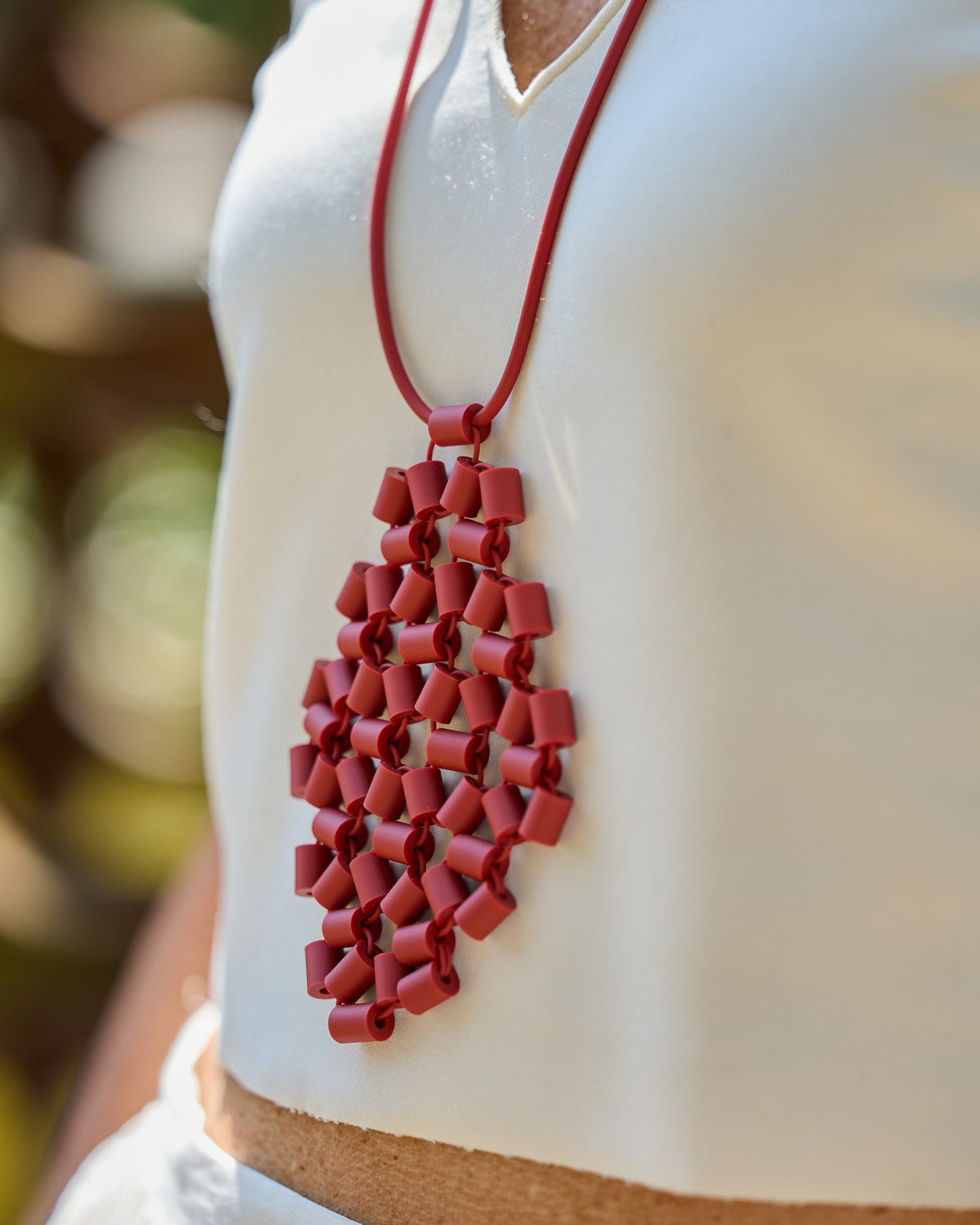 Woman wearing Ross 1 Necklace