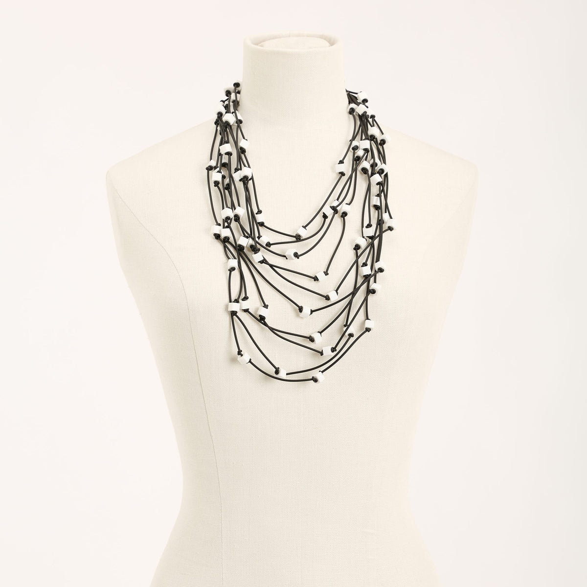 Collana Scuba Lunga, nero e bianco