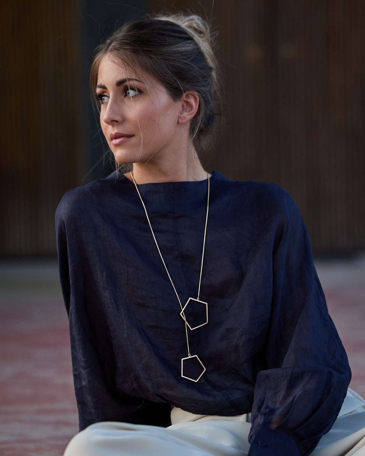 Collana Sisters Oro in argento 925, indossata