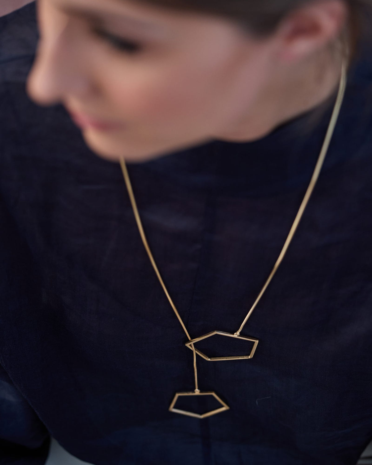 Collana Sisters Oro in argento 925, indossata