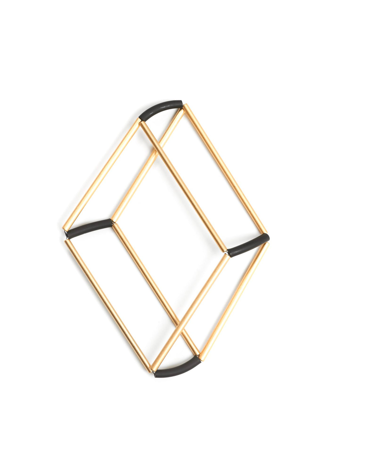 Bracciale Teorema Oro in ottone dorato, variante nero, su fondo bianco